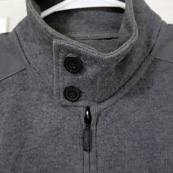 Ben Sherman Heritage Sweaters Charcoal Gray Zip Up Men Warm Layer Coat Sz L - Picture 3 of 11